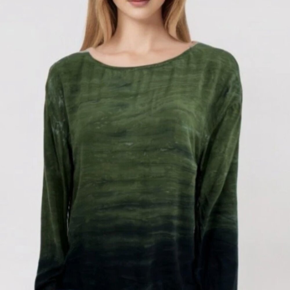 Michael Stars Green Tie Dye Ombre Top (XS)
